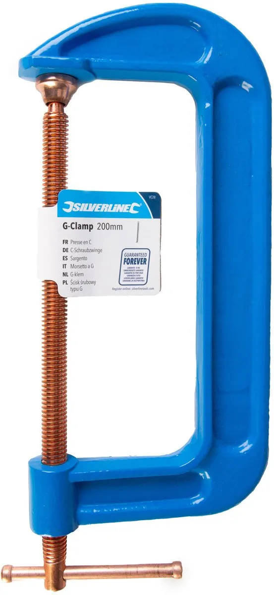 Silverline G-klem Houtklem 200mm - Roestbestendig