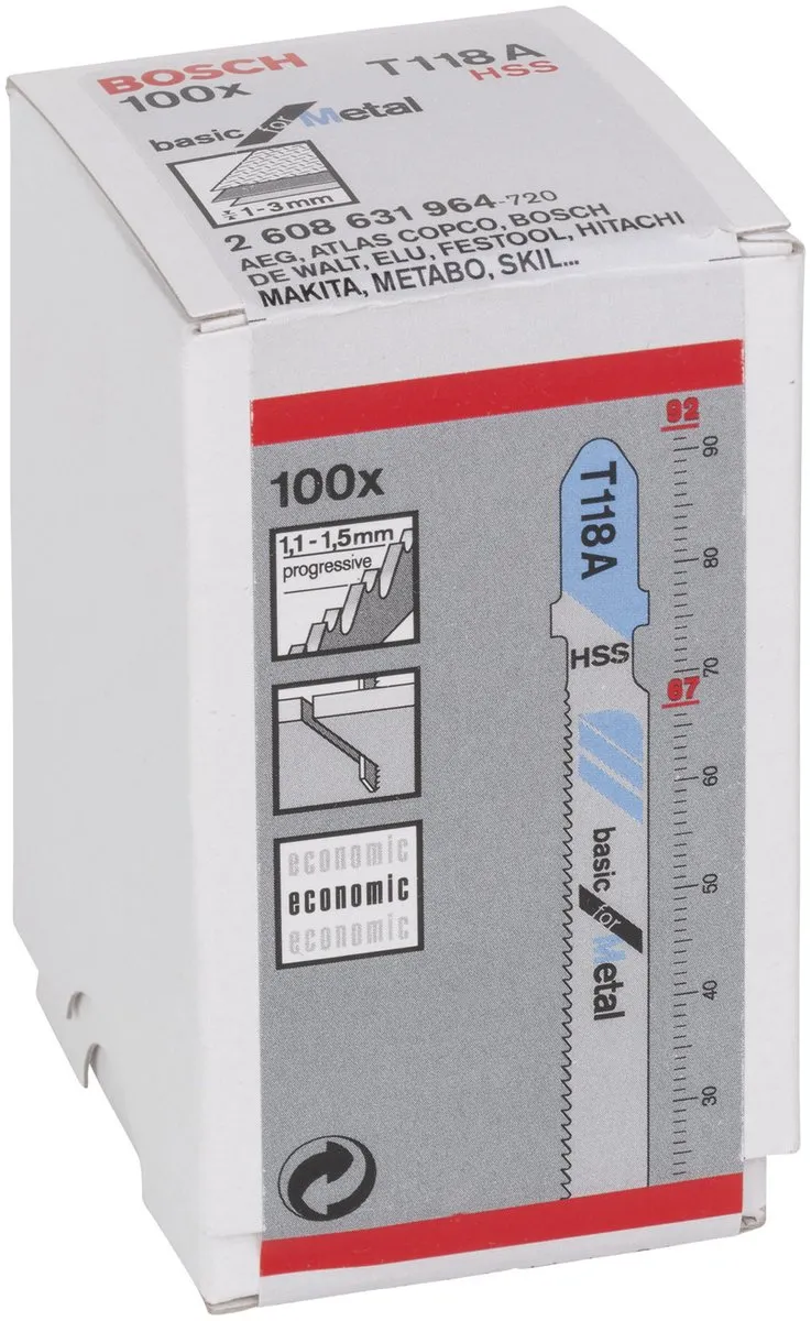 Bosch T 118 A Decoupeerzaagbladen Metaal - 100 Stuks