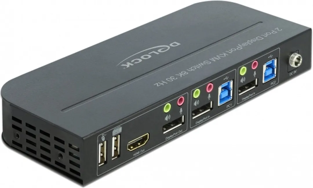 Delock 11482 KVM-Switch USB HDMI/DisplayPort - 8K Zwart