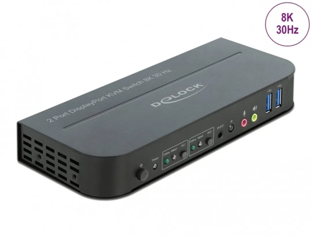 Delock 11482 KVM-Switch USB HDMI/DisplayPort - 8K Zwart