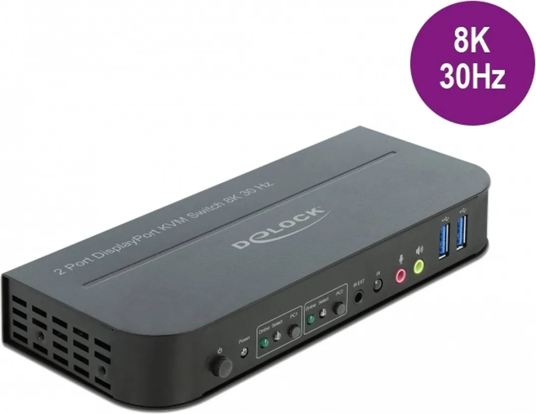 Delock 11482 KVM-Switch USB HDMI/DisplayPort - 8K Zwart