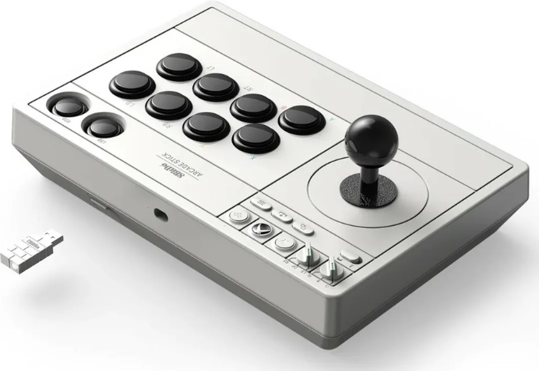 8Bitdo Arcade Stick RET00364 - Zwart/Wit - 16 Knoppen