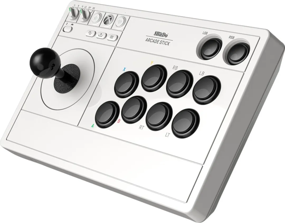 8Bitdo Arcade Stick RET00364 - Zwart/Wit - 16 Knoppen