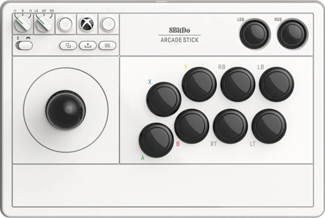 8Bitdo Arcade Stick RET00364 - Zwart/Wit - 16 Knoppen - afbeelding 6 van 6