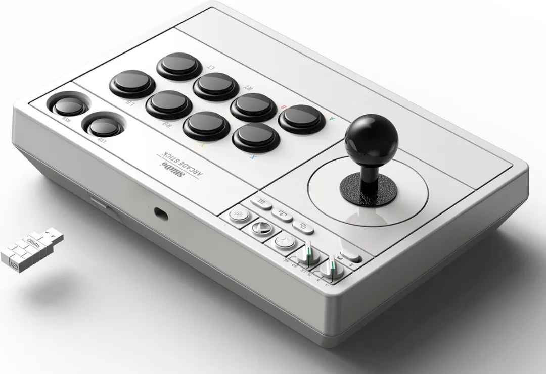 8Bitdo Arcade Stick RET00364 - Zwart/Wit - 16 Knoppen