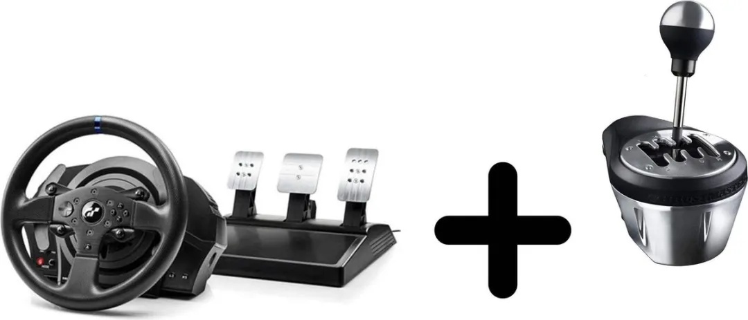 Thrustmaster T300 RS GT Racestuur + Thrustmaster TH8A Gaming racestuurshifter - PS5, PS4 & PC