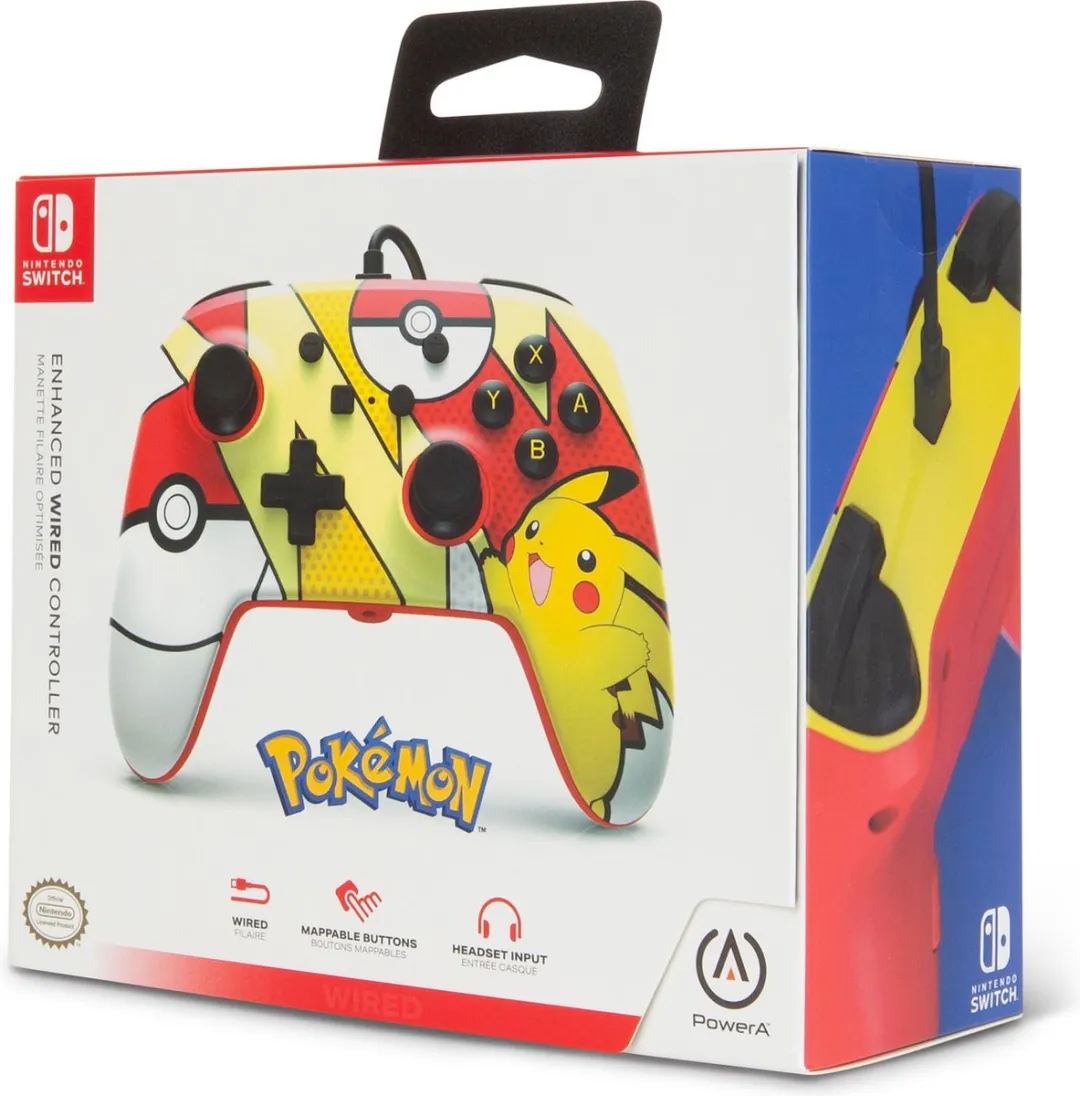 PowerA Enhanced Nintendo Switch Controller Pikachu Pop Art - 16 Knoppen - Multicolour