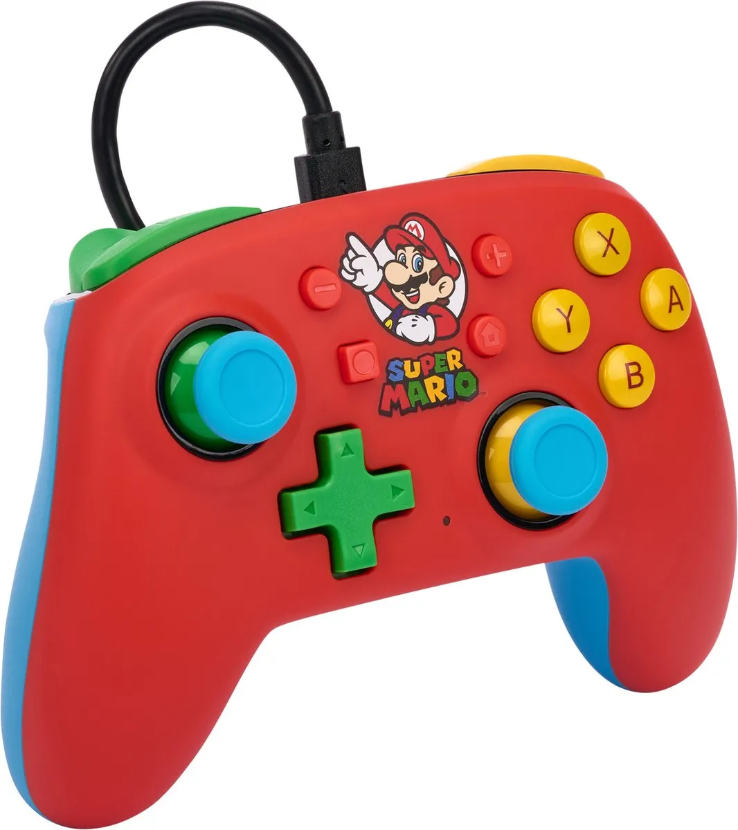 POWERA NSGP0123-01 Bedrade Controller Nintendo Switch - Mario Medley Rood/Blauw