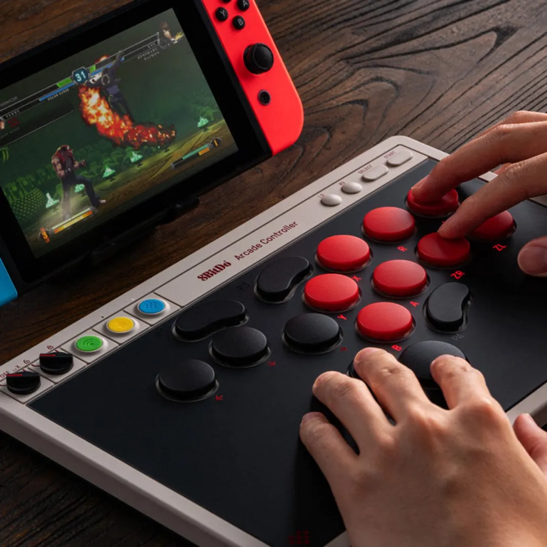 8Bitdo Arcade Controller RET00620 - Zwart/Grijs