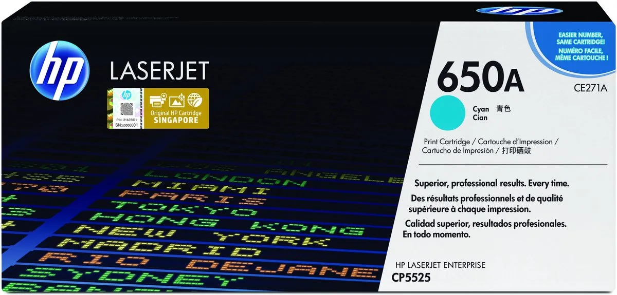 HP 650A Tonercartridge Cyaan CE271A - 15.000 pagina's