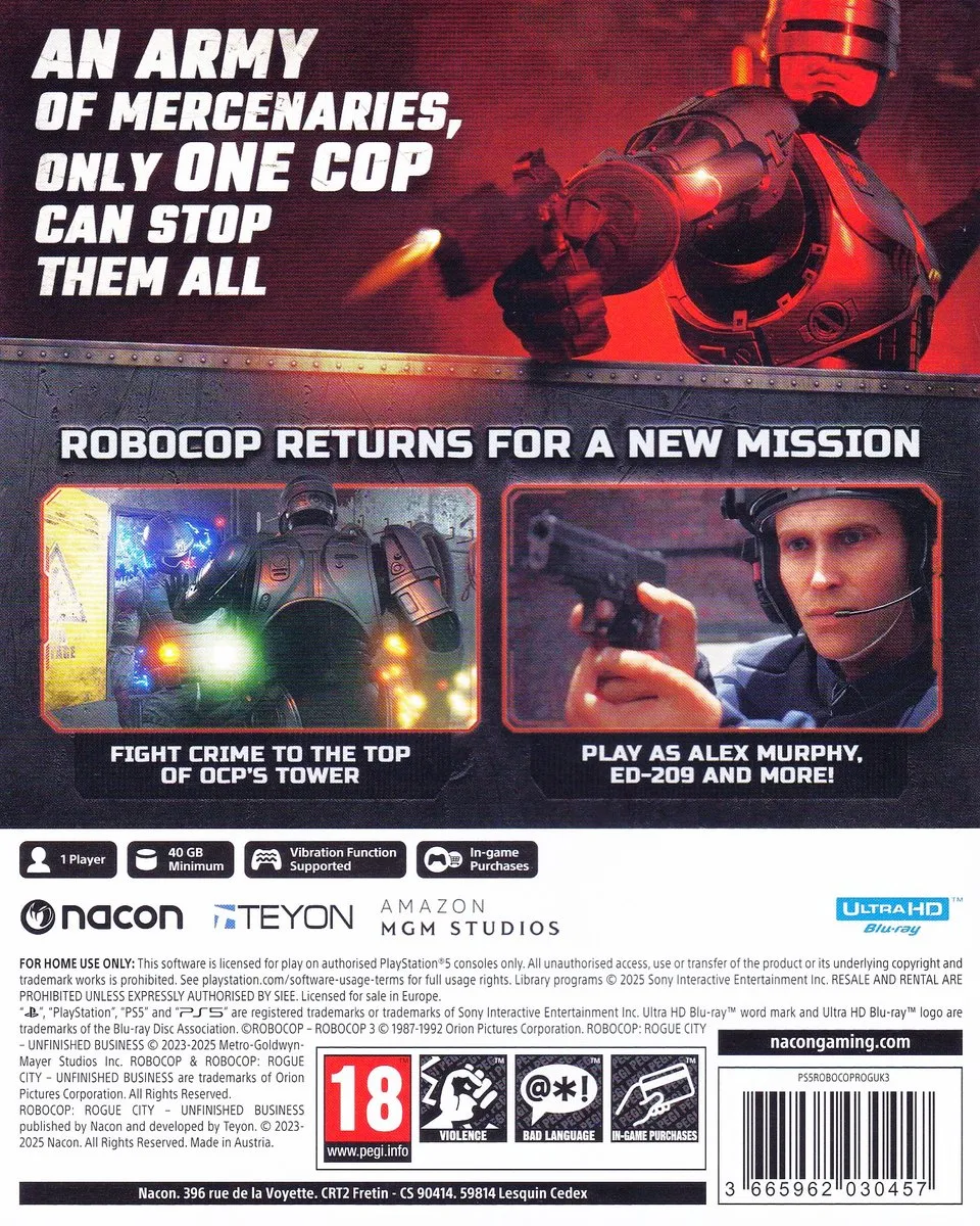 Nacon Robocop: Rogue City Unfinished Business PS5