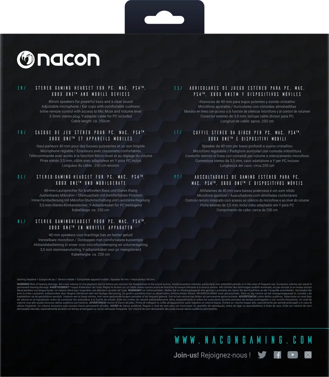 Nacon GH-110ST Gaming Headset - PS4 & PC - Zwart