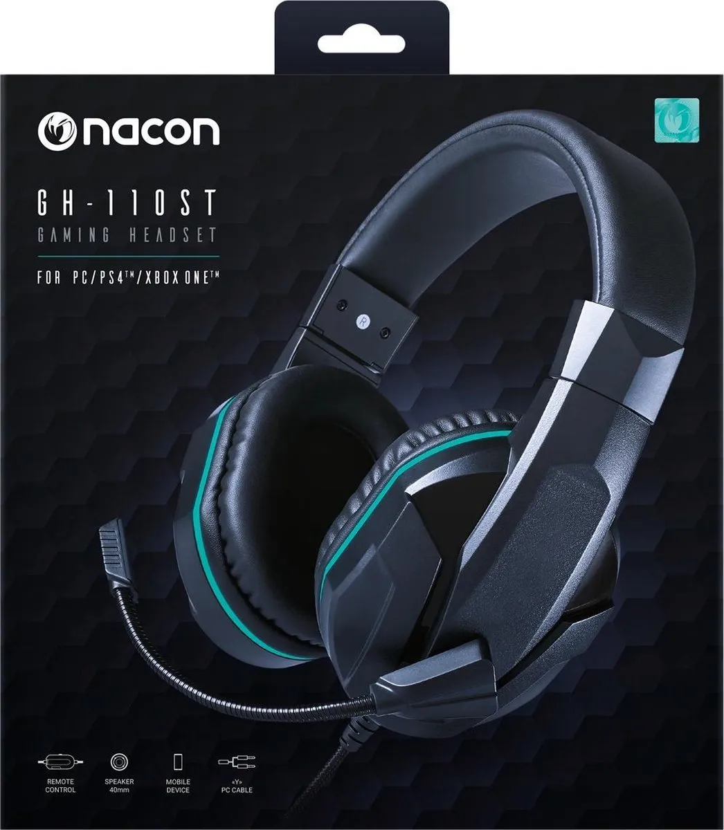 Nacon GH-110ST Gaming Headset - PS4/PC - Zwart - afbeelding 6 van 6