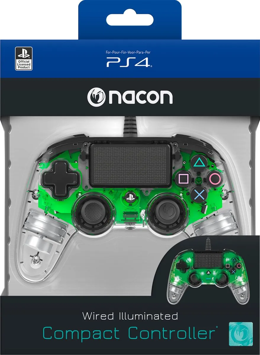 Nacon Compact Official Licensed Bedrade LED Controller - PS4 - Groen