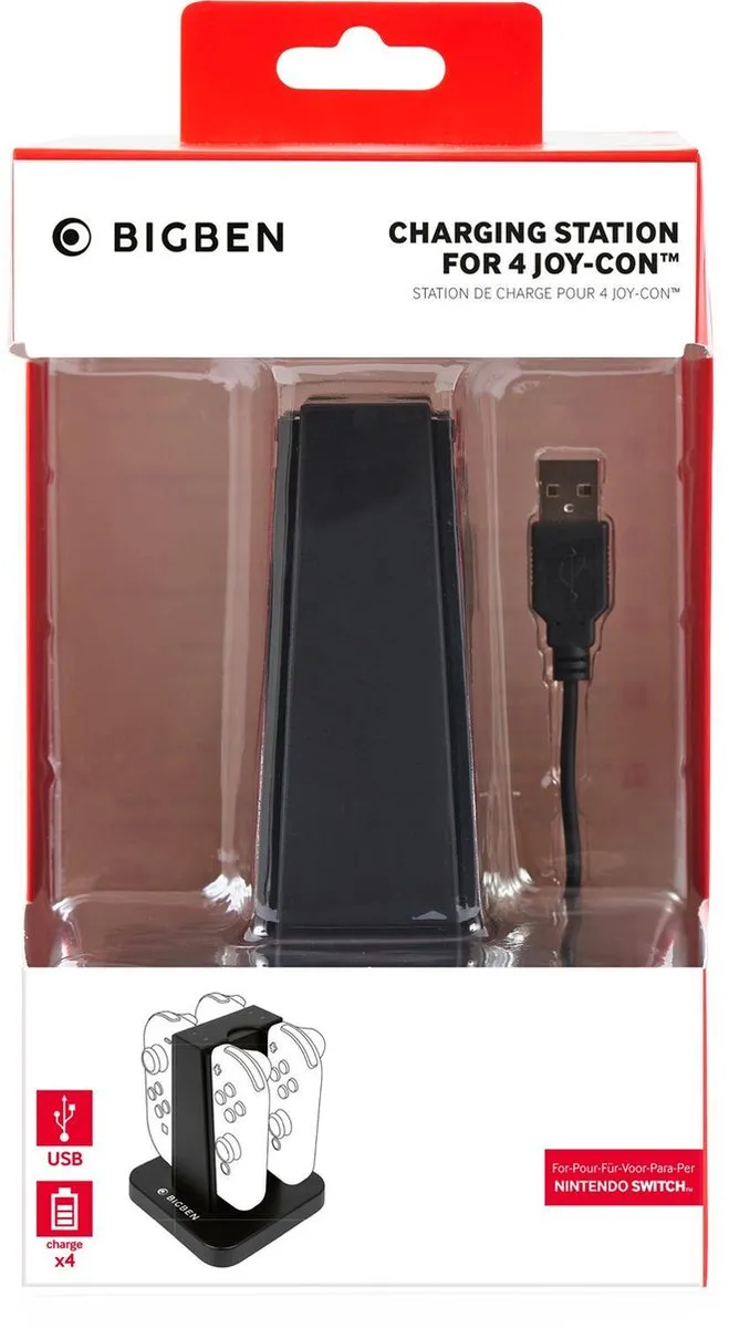 Bigben Quad Charger SWITCHQUADCHARGER Oplaadstation - 4 Joy-Cons - Zwart