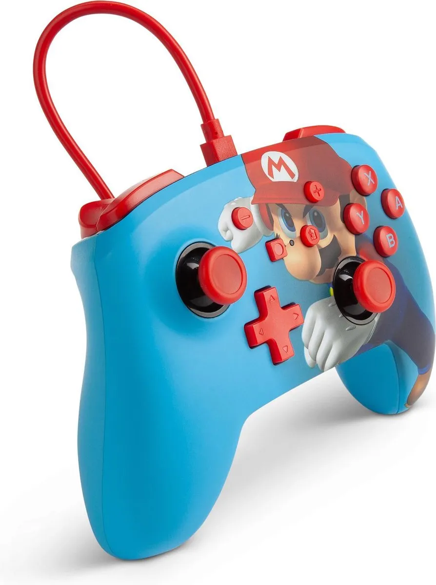 POWERA Geavanceerde Bedrade Controller Mario Punch 18 Knoppen - Blauw/Rood