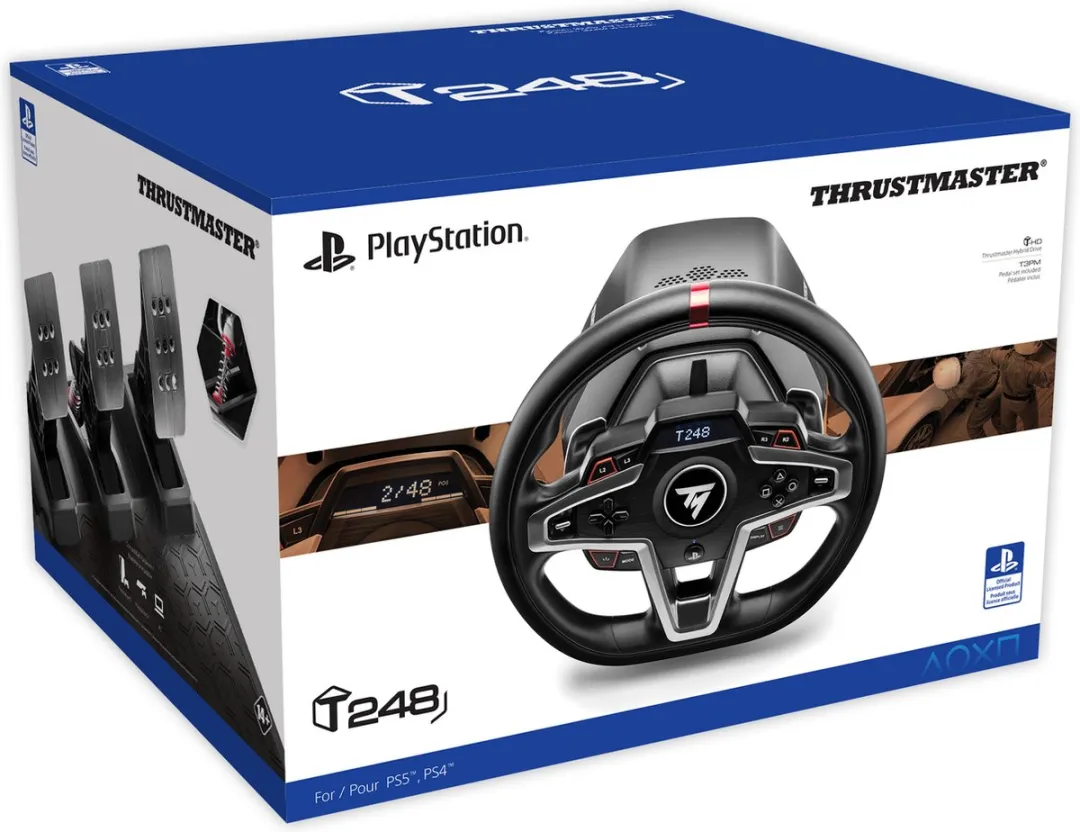 Thrustmaster T248-P Racestuur - Force Feedback - 3 Pedalen - PS5/PS4/PC