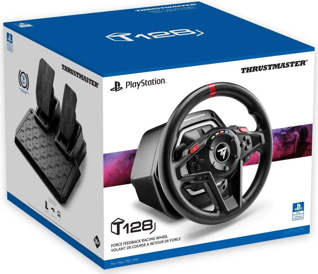 Thrustmaster T128-P Racestuur met Pedalen - Force Feedback - 28cm