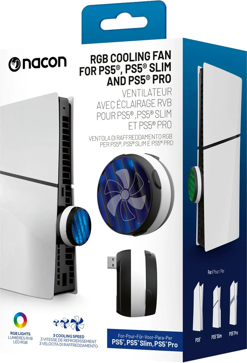 Nacon PS5COOLINGFANRGB RGB Koelventilator - Zwart/Wit