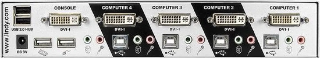 Lindy 39337 KVM-switch - 6x USB 2.0 - Zilver