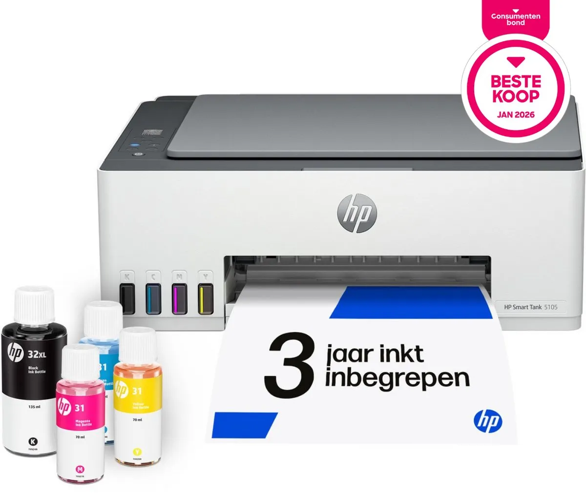 HP Smart Tank 5105 All-in-One Printer - Wit