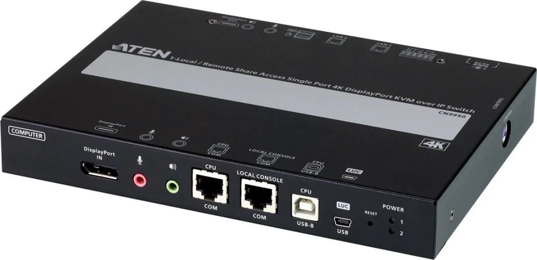 ATEN CN9950 1-Lokaal-Remote Share Access Single Port 4K DisplayPort KVM over IP