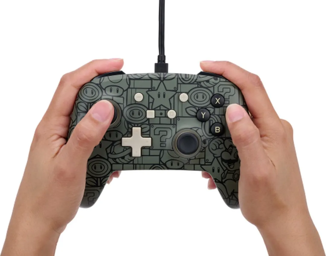POWERA Power Up Mario Wired Controller 1522659-01 - Zwart/Grijs