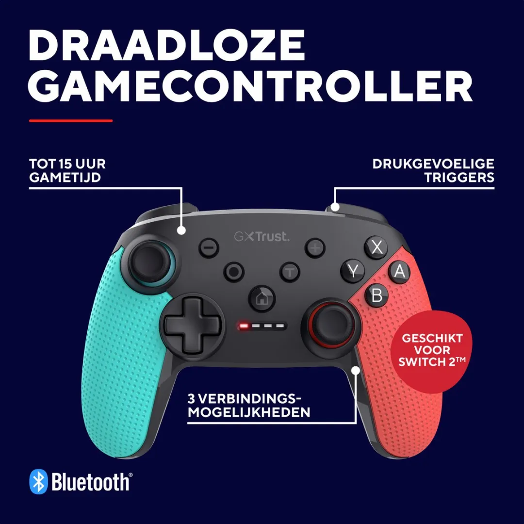Trust GXT 1246 MUTA Switch Controller - Rood/Blauw