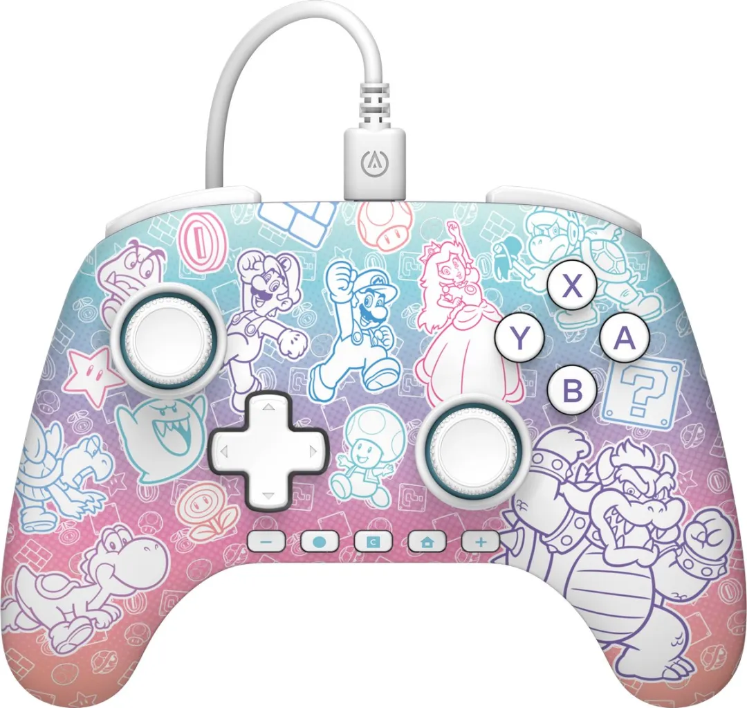 PowerA Advantage NSGP0526-01 Controller Nintendo Switch 2 - Mushroom Kingdom Blauw/Roz
