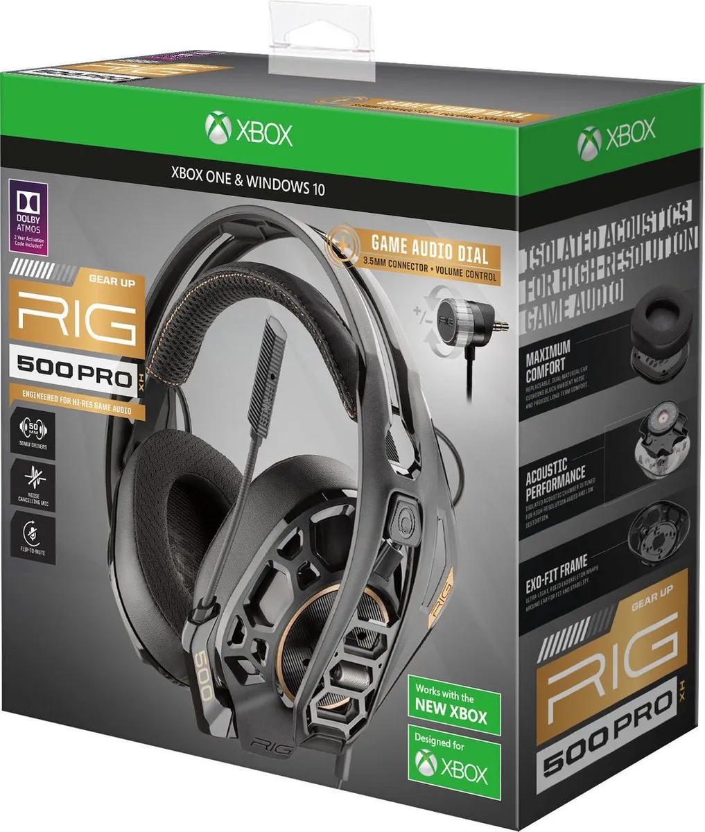Nacon RIG 500 Pro HX Gaming Headset - Zwart