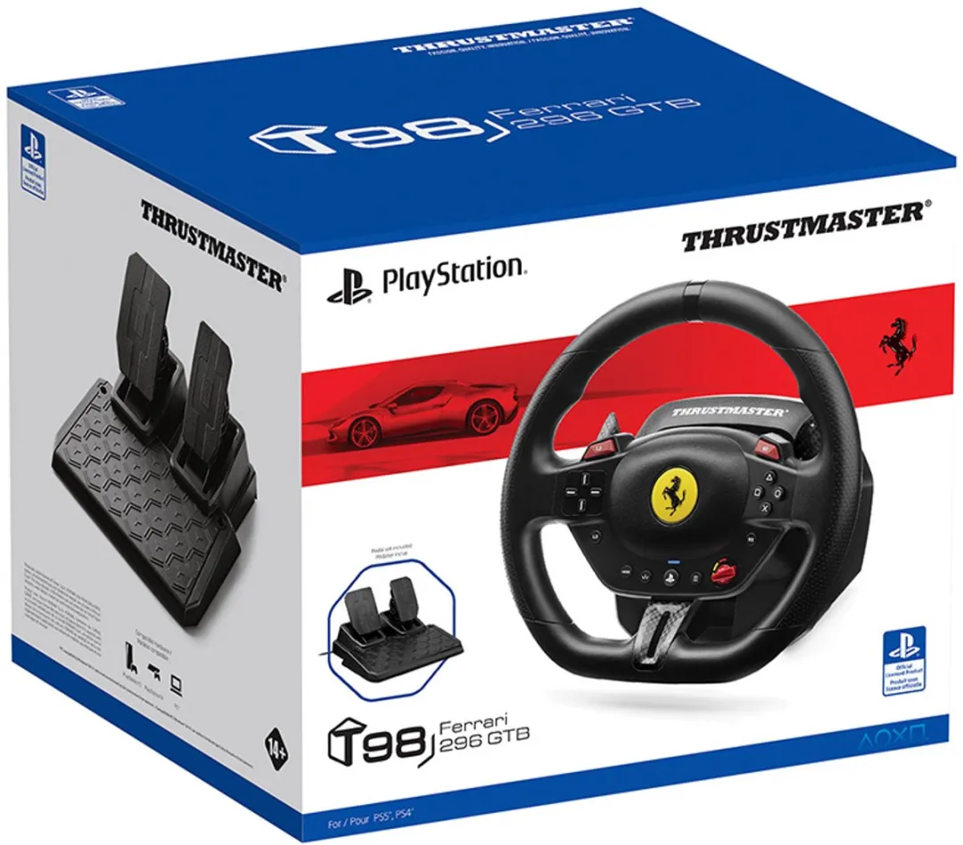 Thrustmaster T98 Ferrari 296 GTB Racestuur - PS5/PS4/PC