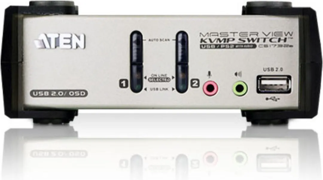 ATEN 2-Poorts KVM Switch - Zwart/Zilver