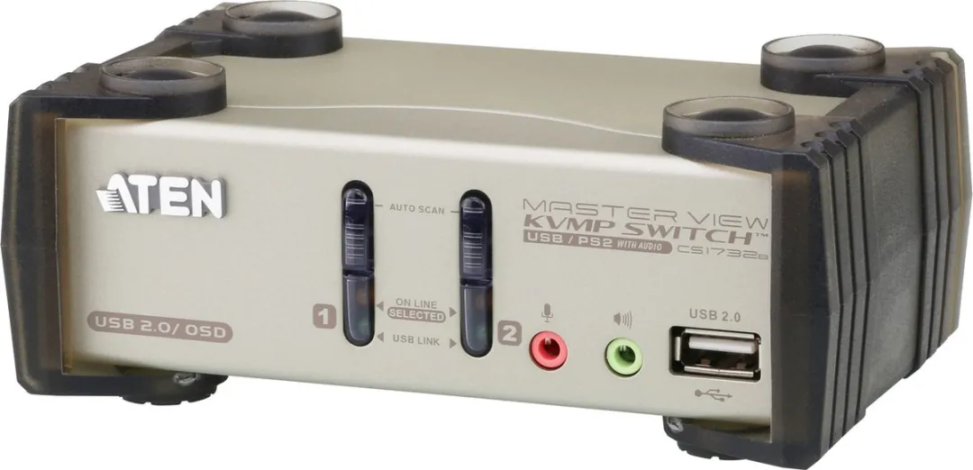 ATEN 2-Poorts KVM Switch - Zwart/Zilver