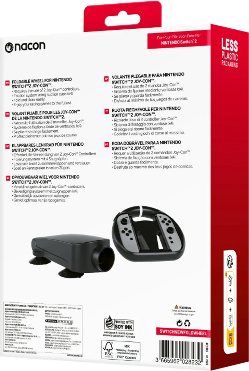 Nacon NA028232 Opvouwbaar Racingstuur Nintendo Switch 2 - Zwart - afbeelding 6 van 6