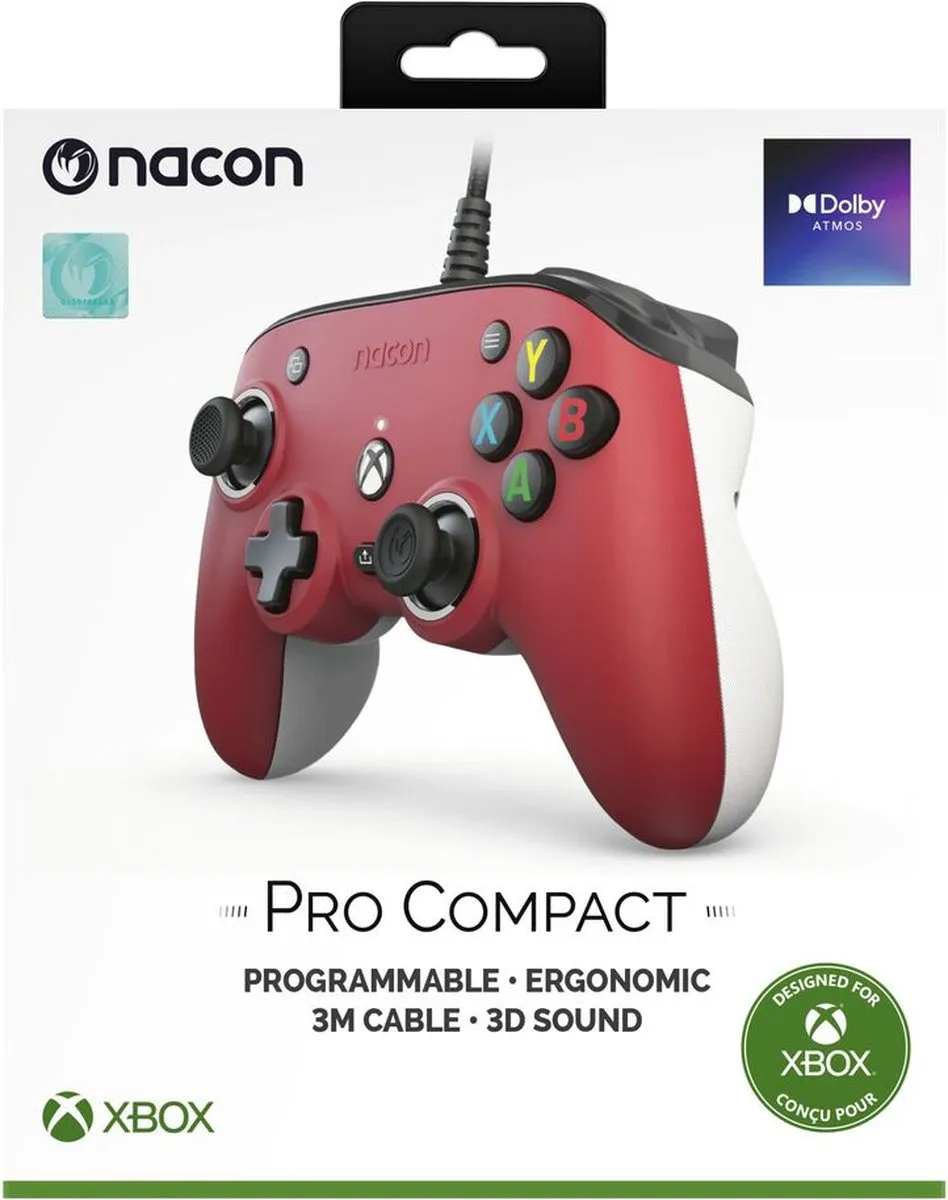 Nacon Pro Compact Official Bedrade Controller - Xbox Series X|S - Rood