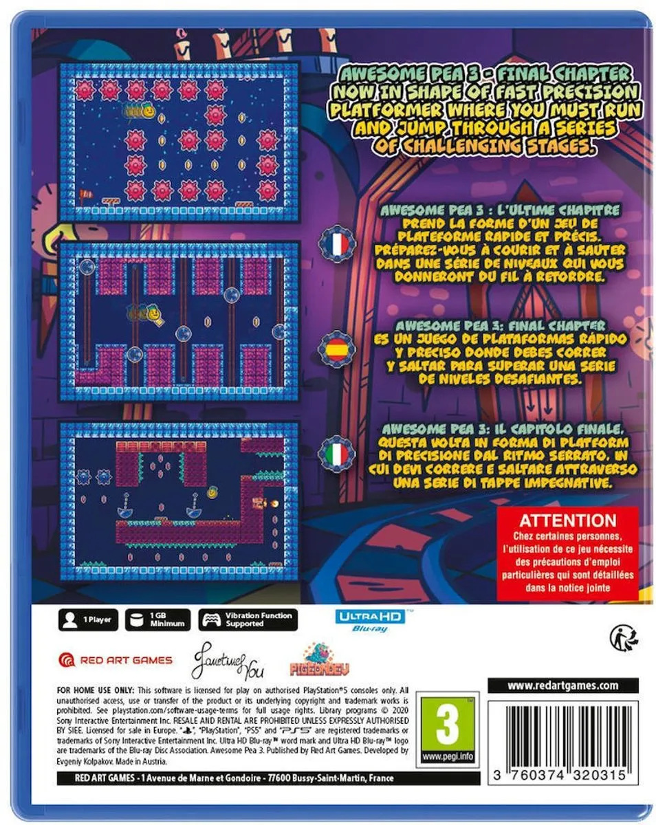 Red Art Games Awesome Pea 3 PS5 Game - 1 Speler