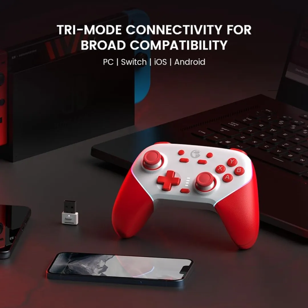 GameSir Super Nova Draadloze Controller - Hall Effect - Rood - afbeelding 6 van 6