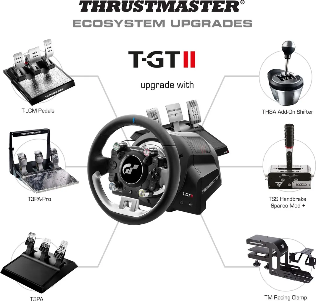 Thrustmaster T-GT II Racestuur - 3 Pedalen - PS5/PS4/PC
