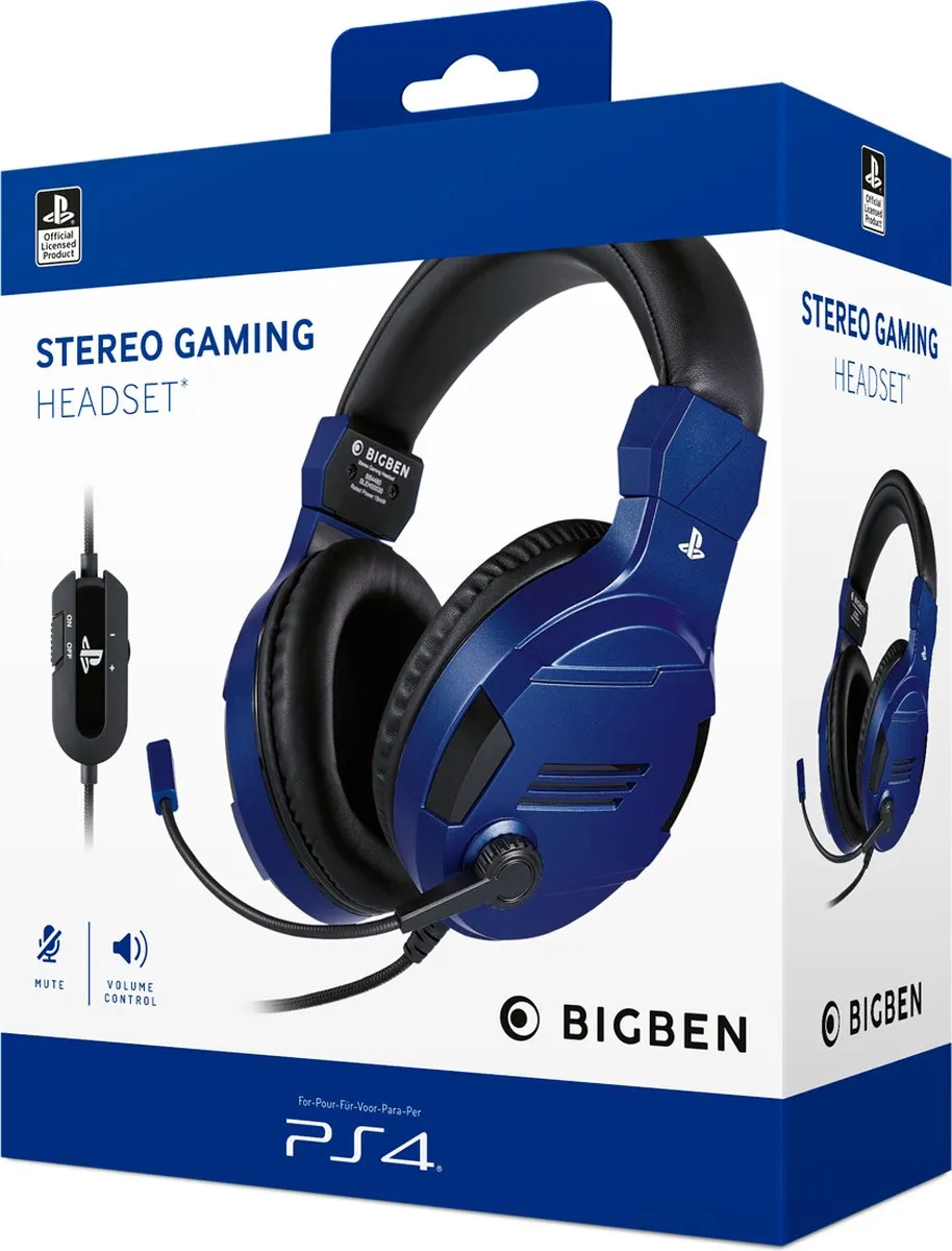 Bigben Stereo Gaming Headset V3 PS4OFHEADSETV3BLUE - Blauw