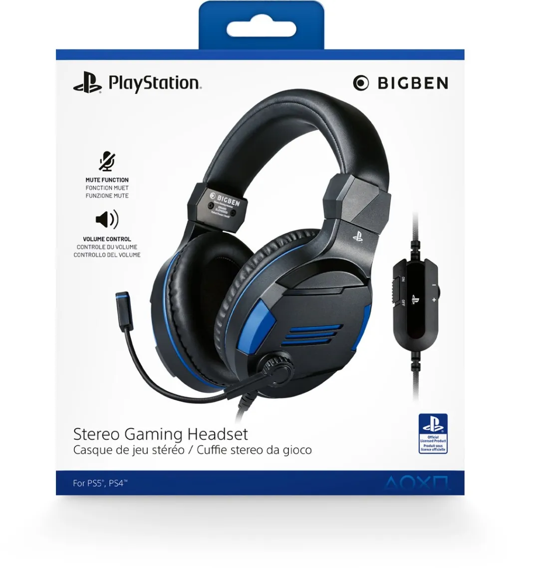 Bigben Stereo Gaming Headset V3 PS4OFHEADSETV3 - Zwart/Blauw