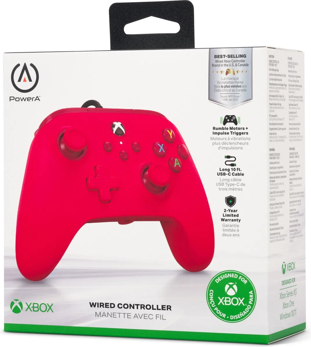 POWERA Bedrade Controller 1519366-01 Xbox - Rood