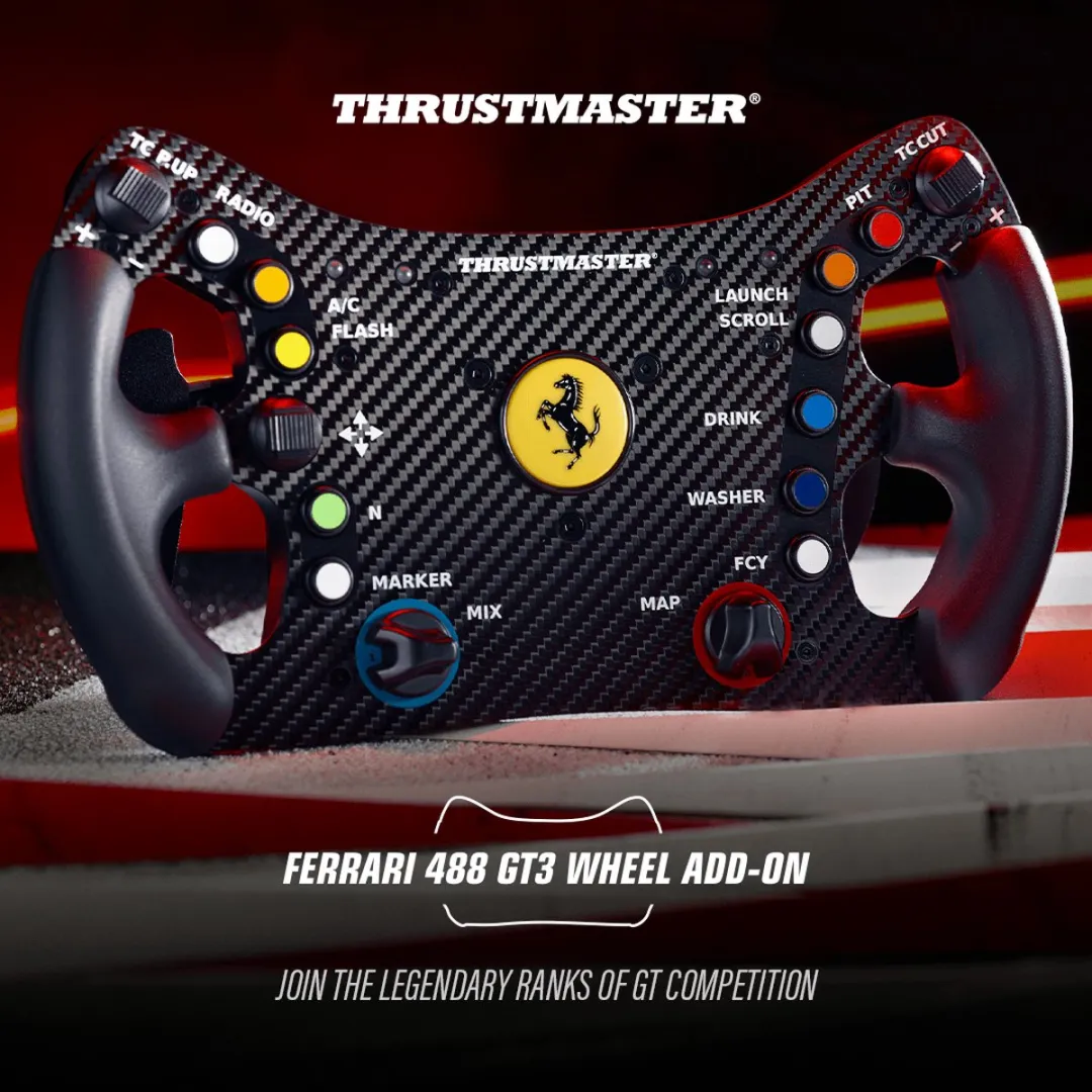Thrustmaster Ferrari 488 GT3 Wheel Add-On 4060263 - Racestuur - Zwart