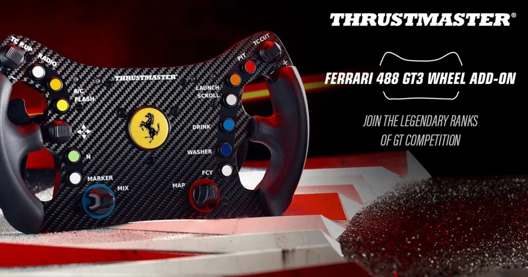 Thrustmaster Ferrari 488 GT3 Wheel Add-On 4060263 - Racestuur - Zwart