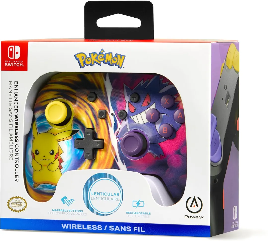 PowerA Geavanceerde Draadloze Controller NSGP0420-01 - Pikachu vs. Gengar