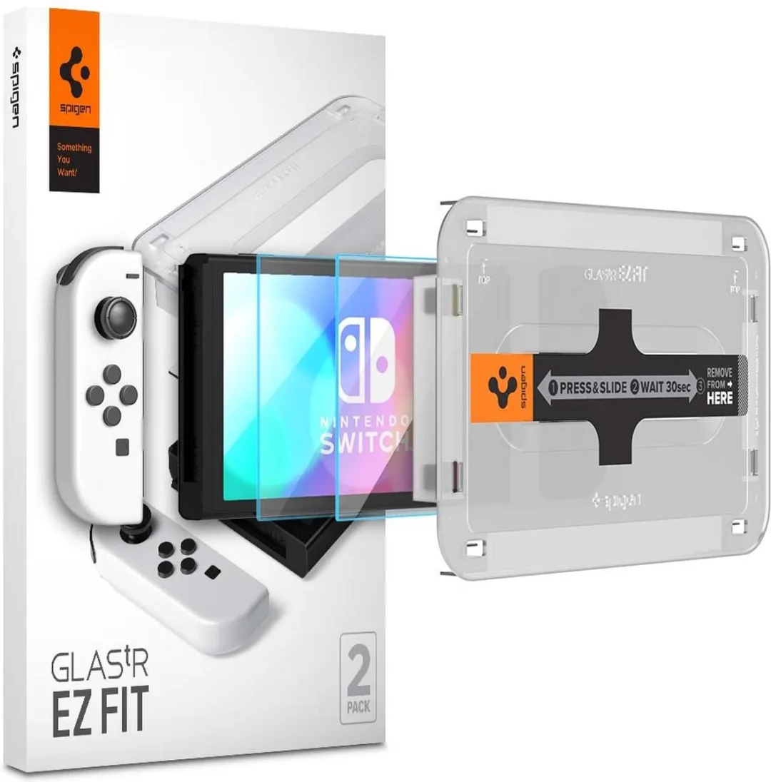 Spigen Glass EZ FIT AGL03829 Screenprotector Nintendo Switch OLED