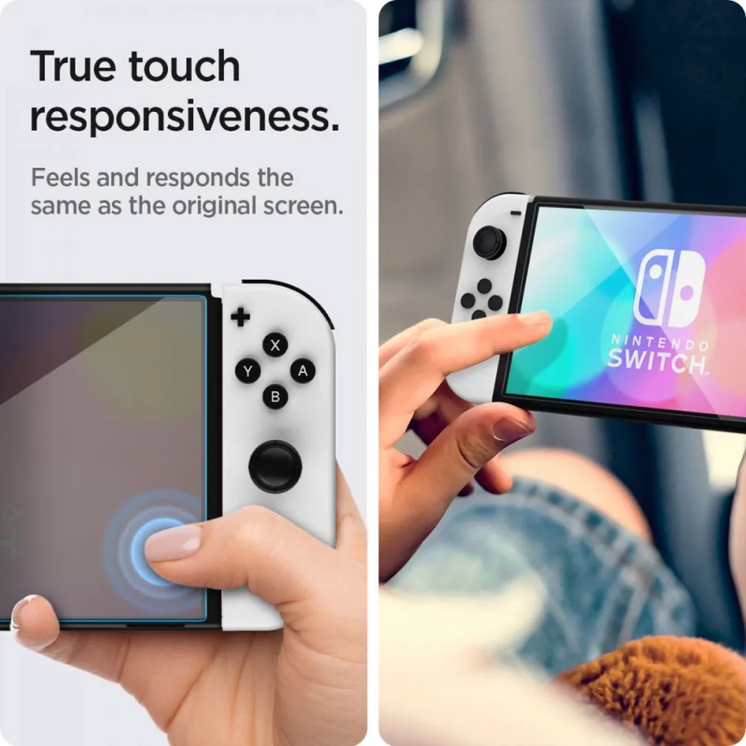 Spigen Glass EZ FIT AGL03829 Screenprotector Nintendo Switch OLED - 2 Stuks - afbeelding 6 van 6