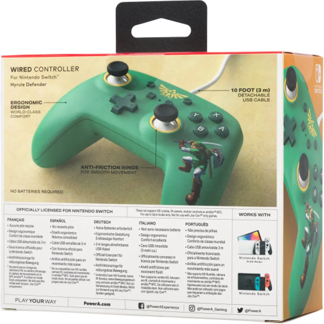 POWERA Hyrule Defender Bedrade Controller NSGP0199-01 - Groen