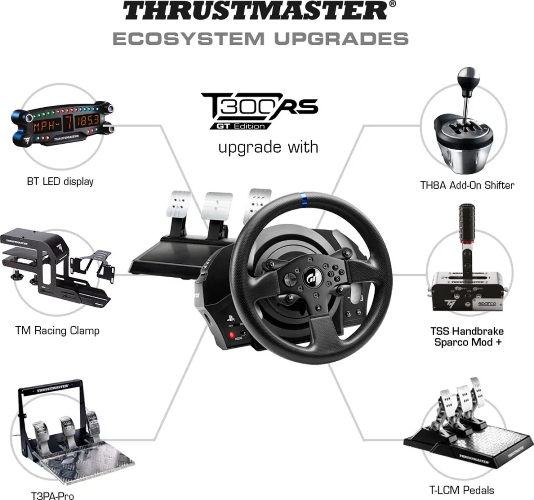 Thrustmaster T300 RS GT Force Feedback Racestuur - 3 Pedalen - 3,9 Nm