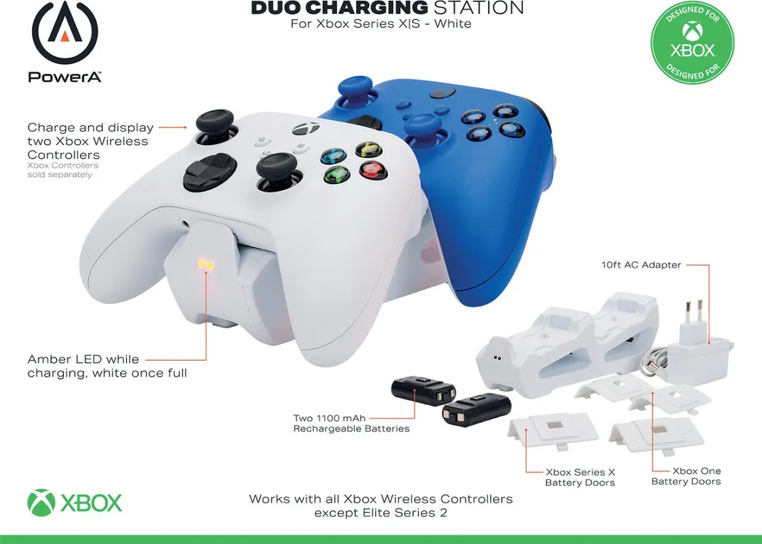 POWERA Duo Laadstation Xbox Series X|S - Wit - 1524377-01 - afbeelding 6 van 6