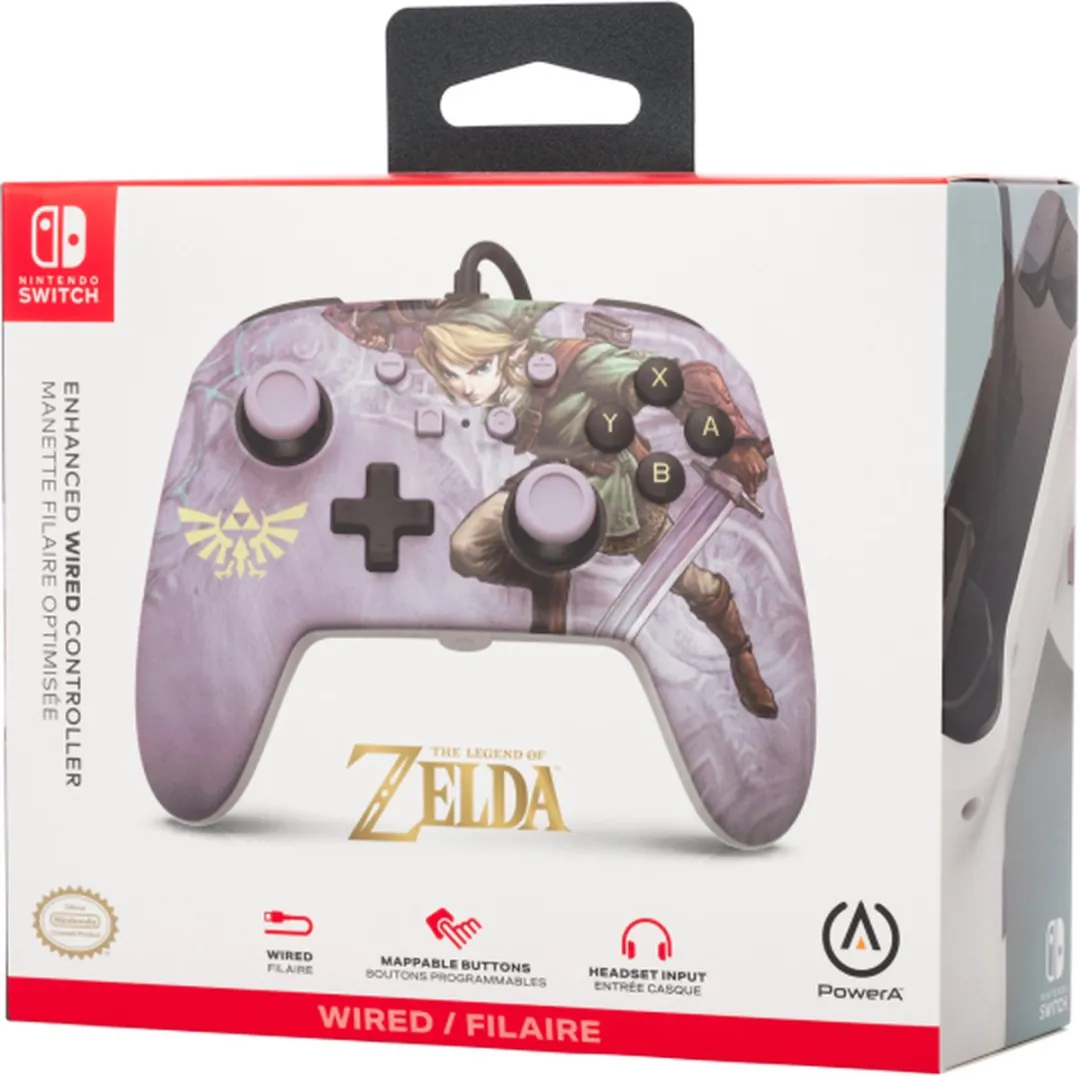 POWERA NSGP0096-01 Bedrade Controller Nintendo Switch - Dappere Link Grijs